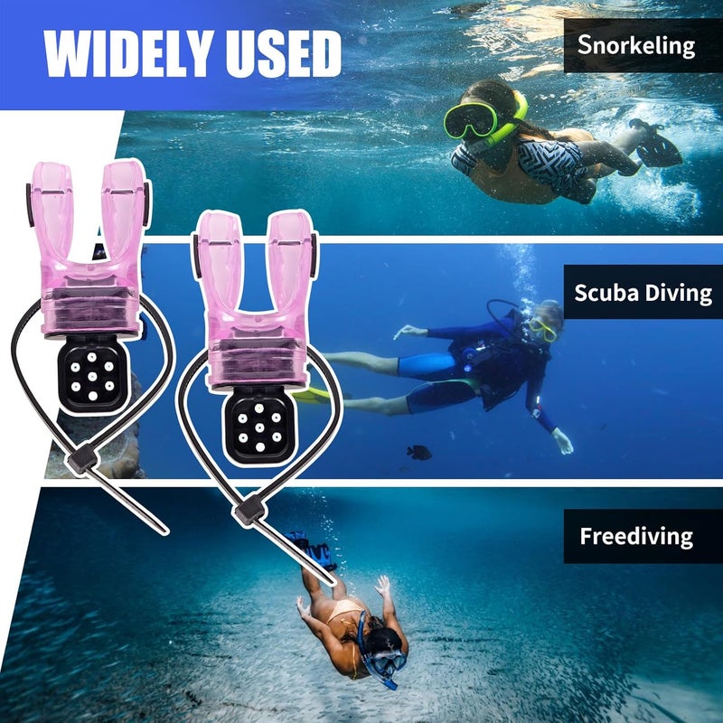 JUSTOOP Store Bite Moldable Scuba Diving Mouthpiece, TPE Moldable Snorkel Mouthpiece Regulator with Regulator Tie Scuba Diving Mouthpiece Replacement Diving Regulator, Pink/Blue/Transparent Black - Image 5